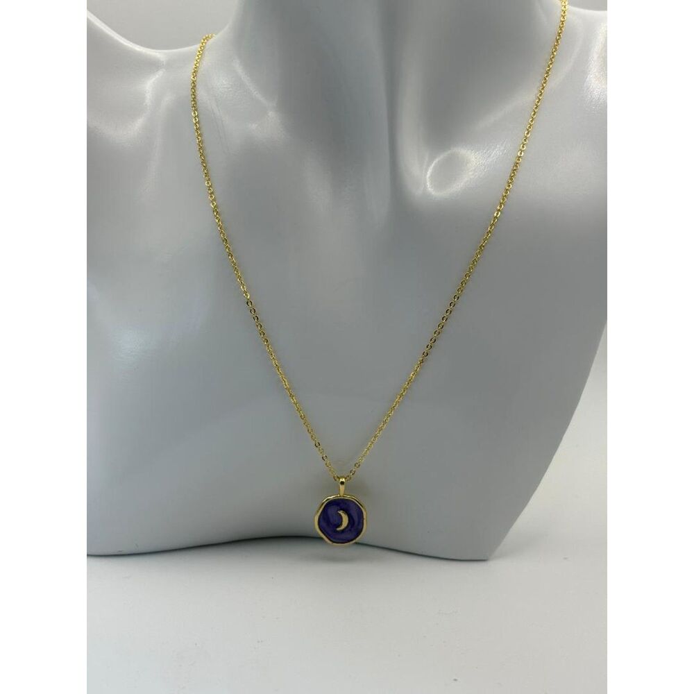 Purple Crescent Moon Necklace NWT